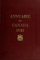 Page couverture de l'Annuaire du Canada 1921